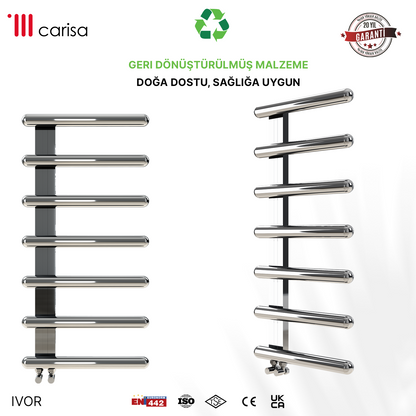 Carisa Ivor Sèche-Serviettes en Acier Inoxydable Design Moderne Miroir Poli
