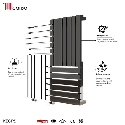 Carisa Keops Radiateur en Acier Inoxydable Horizontal Design Moderne Miroir Poli