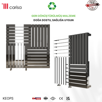 Carisa Keops Radiateur en Acier Inoxydable Horizontal Design Moderne Miroir Poli
