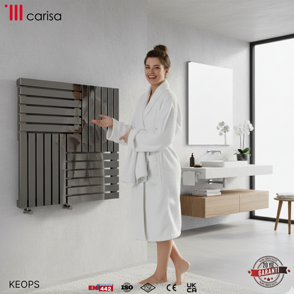 Carisa Keops Radiateur en Acier Inoxydable Horizontal Design Moderne Miroir Poli