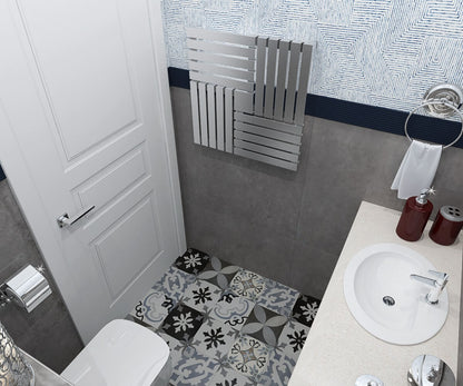 Carisa Keops Radiateur en Acier Inoxydable Horizontal Design Moderne Satiné Poli