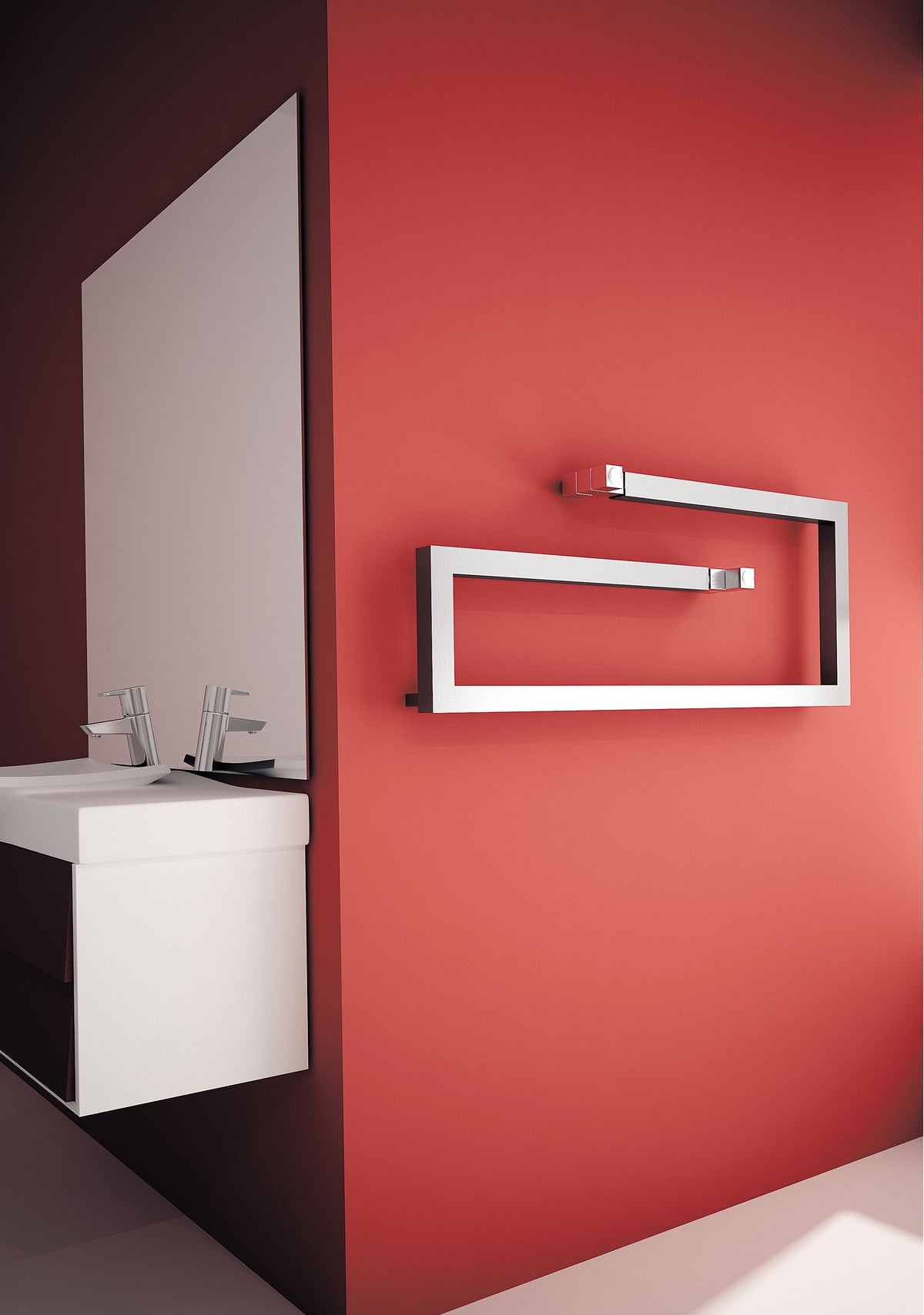 Carisa Klips Sèche-Serviettes en Acier Inoxydable Design Moderne Miroir Poli