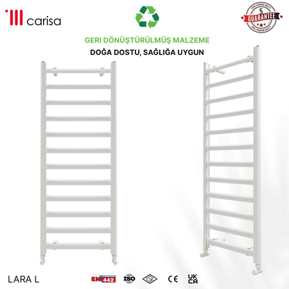 Carisa Lara L Sèche-Serviettes en Aluminium Design Moderne Blanc