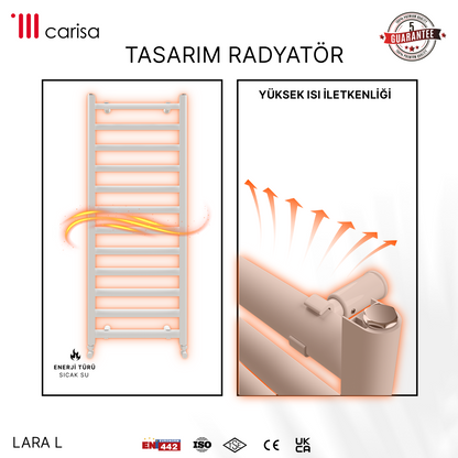 Carisa Lara L Sèche-Serviettes en Aluminium Design Moderne Blanc