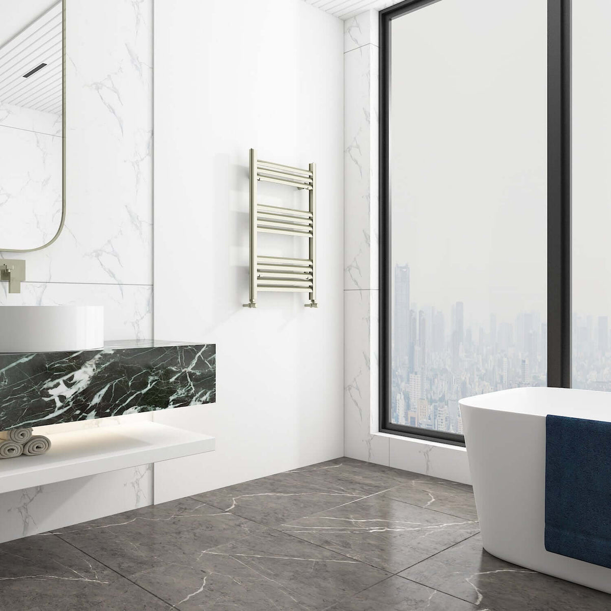 Carisa Lara Sèche-Serviettes en Aluminium Design Moderne Inox Anodized