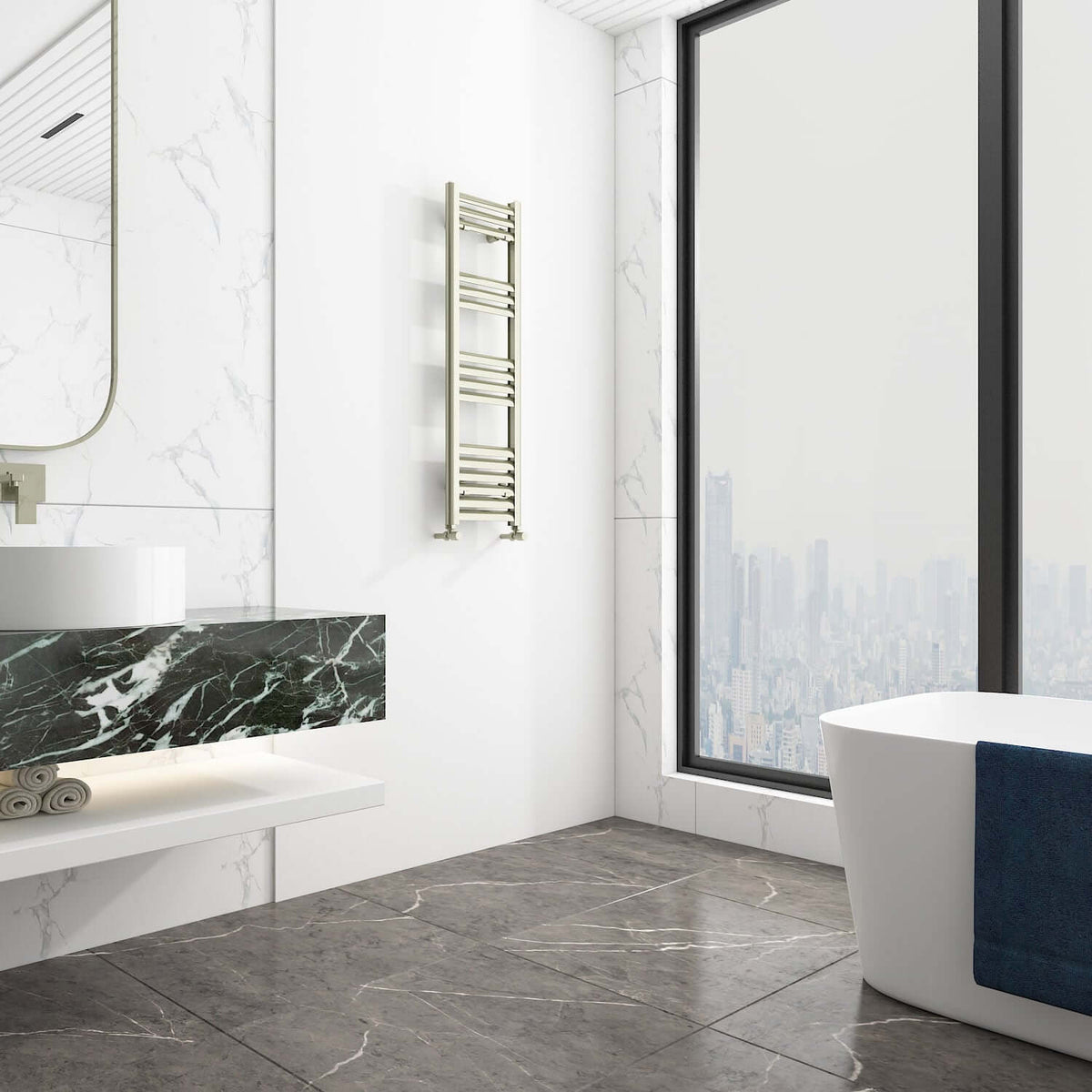 Carisa Lara Sèche-Serviettes en Aluminium Design Moderne Inox Anodized