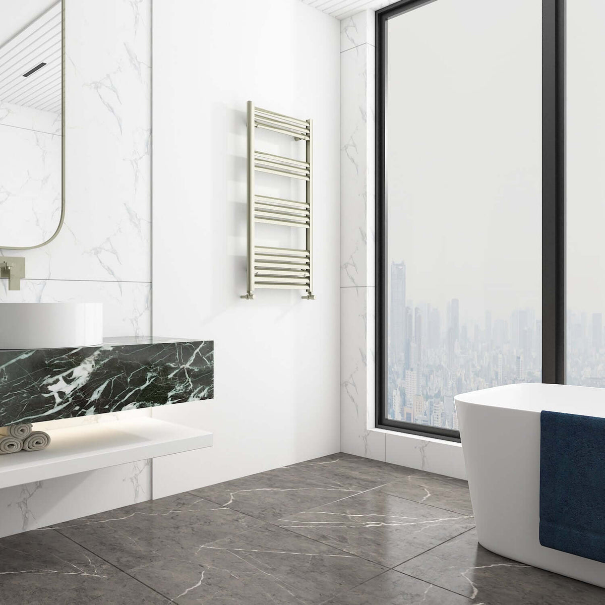 Carisa Lara Sèche-Serviettes en Aluminium Design Moderne Inox Anodized