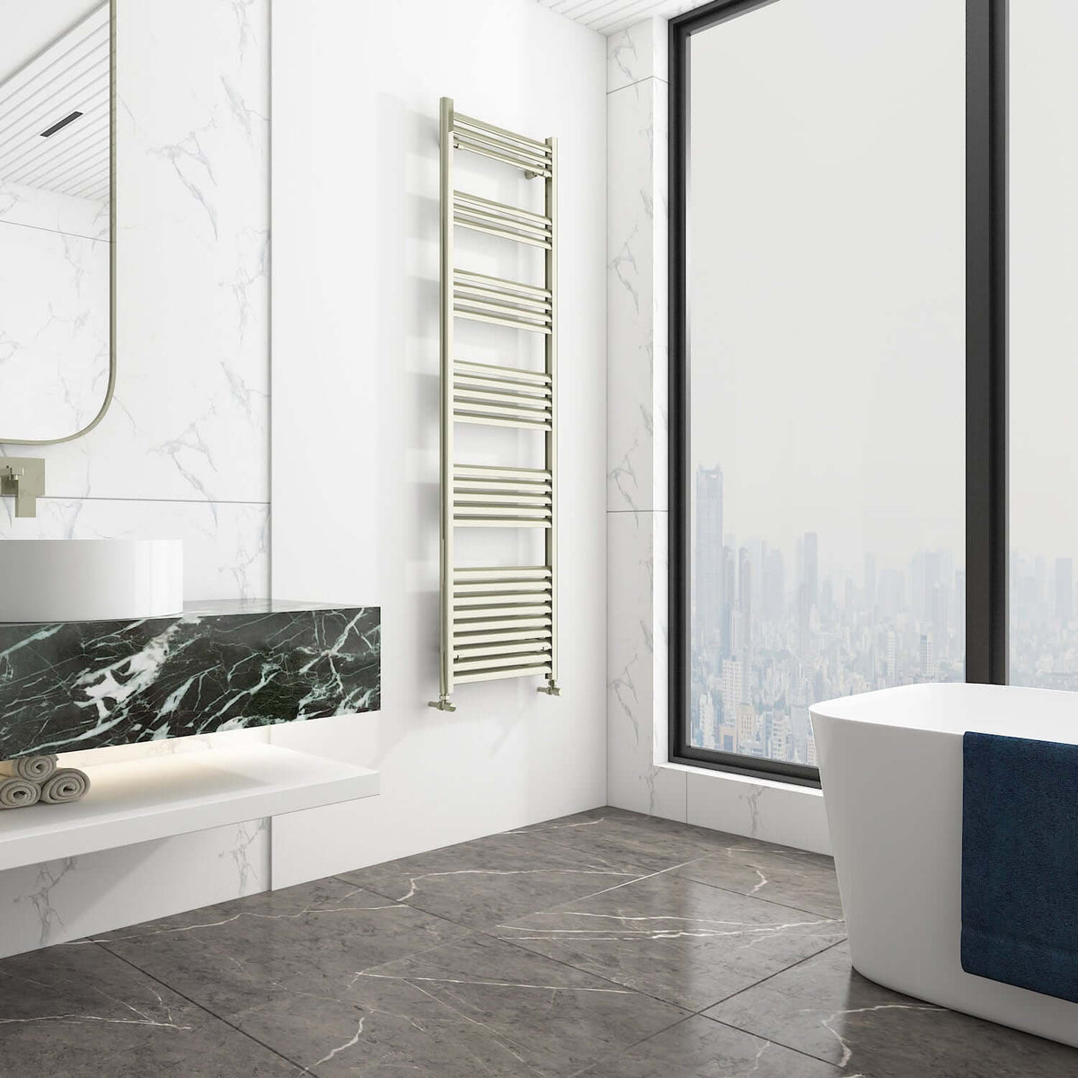 Carisa Lara Sèche-Serviettes en Aluminium Design Moderne Inox Anodized