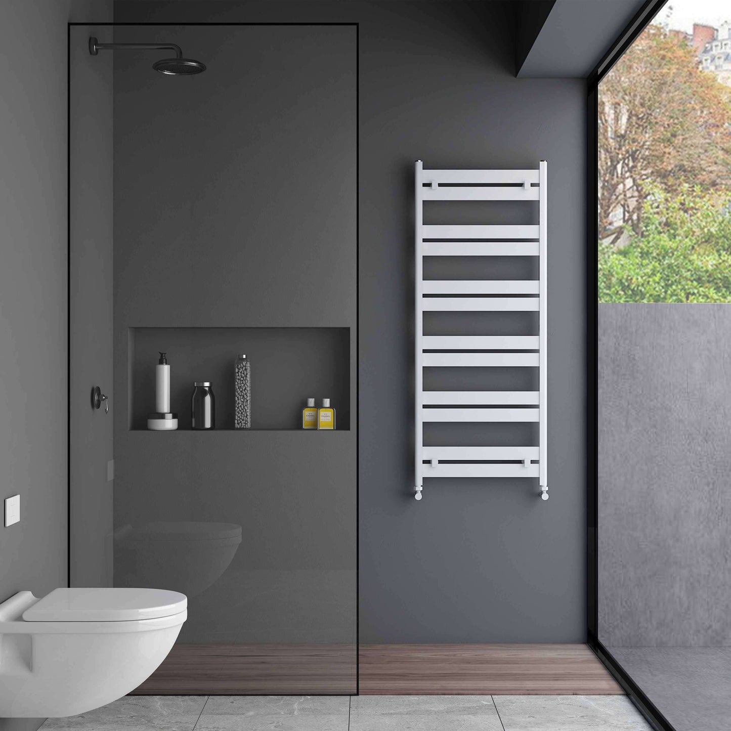 Carisa Ligne Sèche-Serviettes en Aluminium Design Moderne Blanc