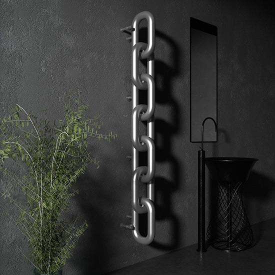 Carisa Link Radiateur en Acier Inoxydable Vertical Design Moderne Satiné Poli
