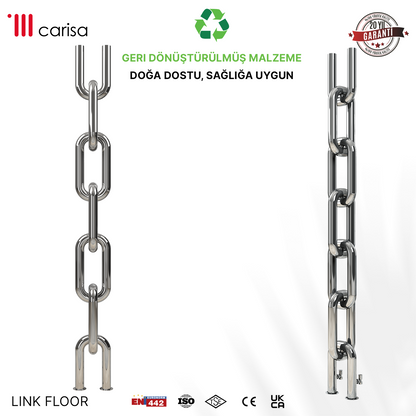 Carisa Link Radiateur en Acier Inoxydable Vertical Design Moderne Satiné Poli