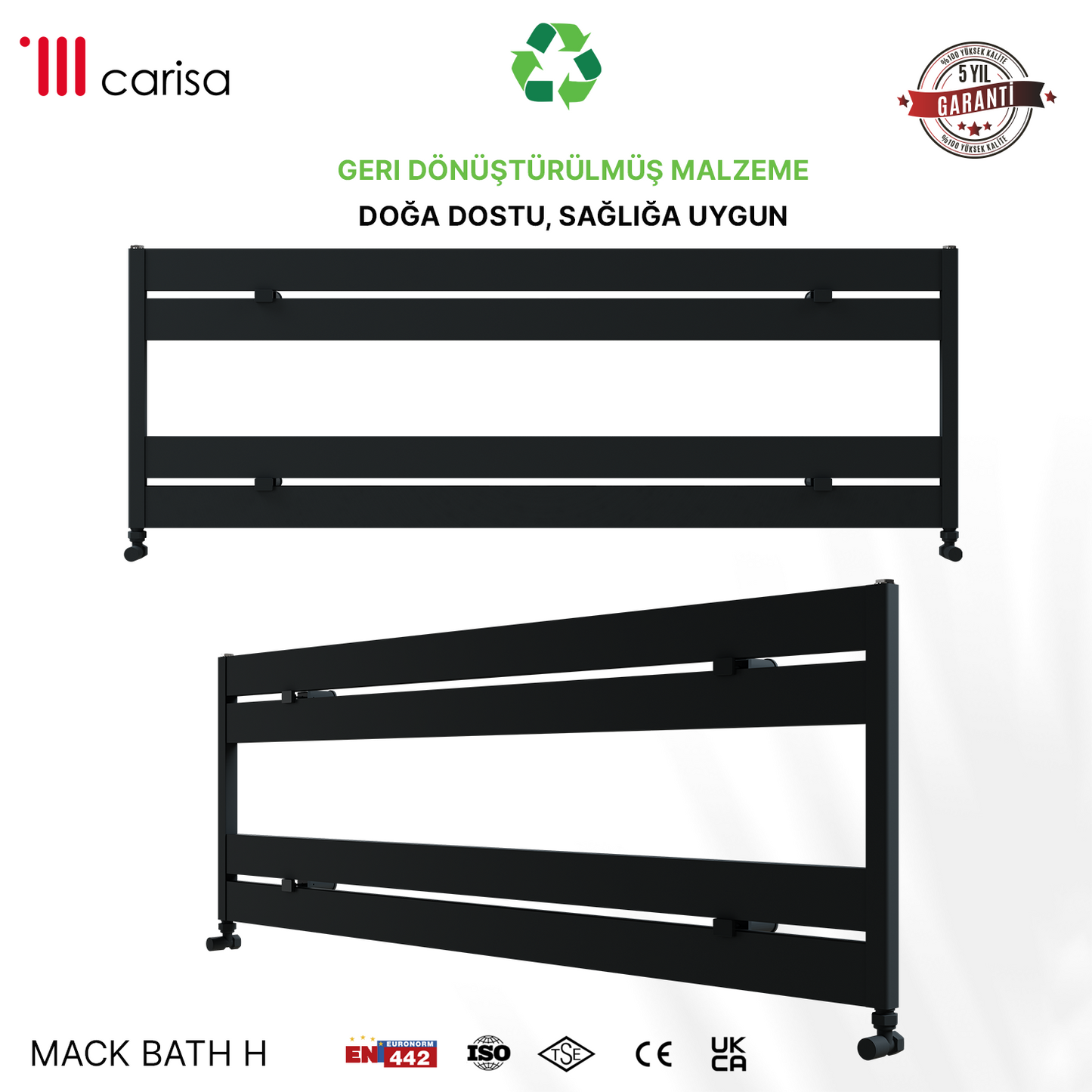 Carisa Mack Bath H Sèche-Serviettes en Aluminium Design Moderne Anthracite