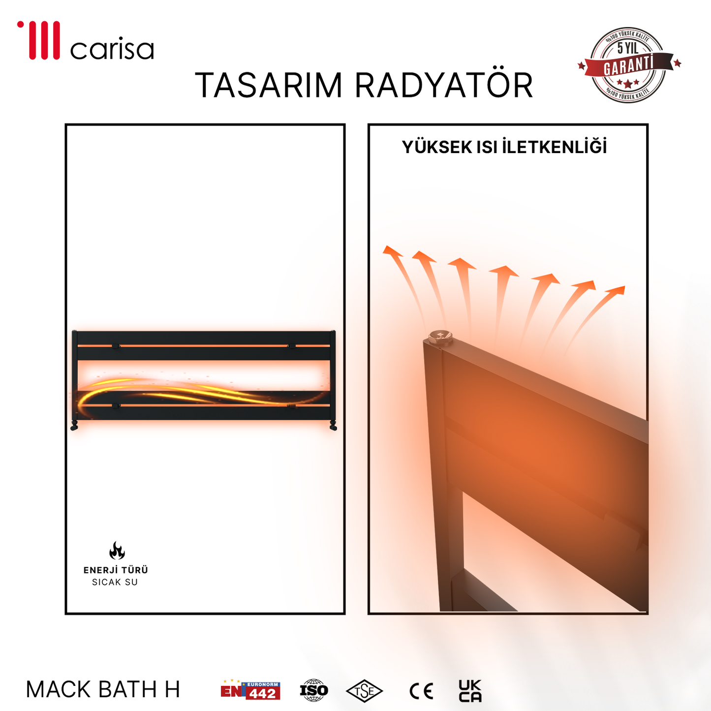 Carisa Mack Bath H Sèche-Serviettes en Aluminium Design Moderne Anthracite