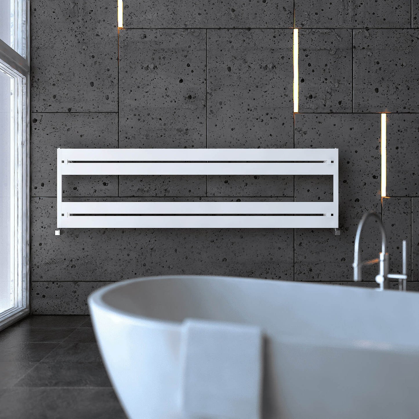 Carisa Mack Bath H Sèche-Serviettes en Aluminium Design Moderne Blanc