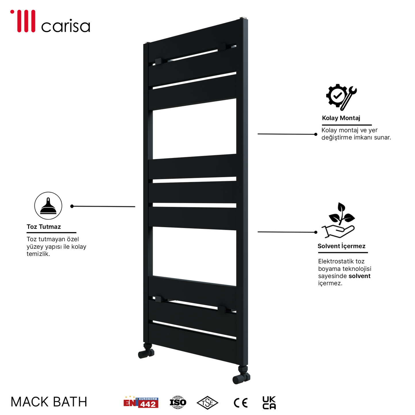 Carisa Mack Bath Sèche-Serviettes en Aluminium Design Moderne Anthracite