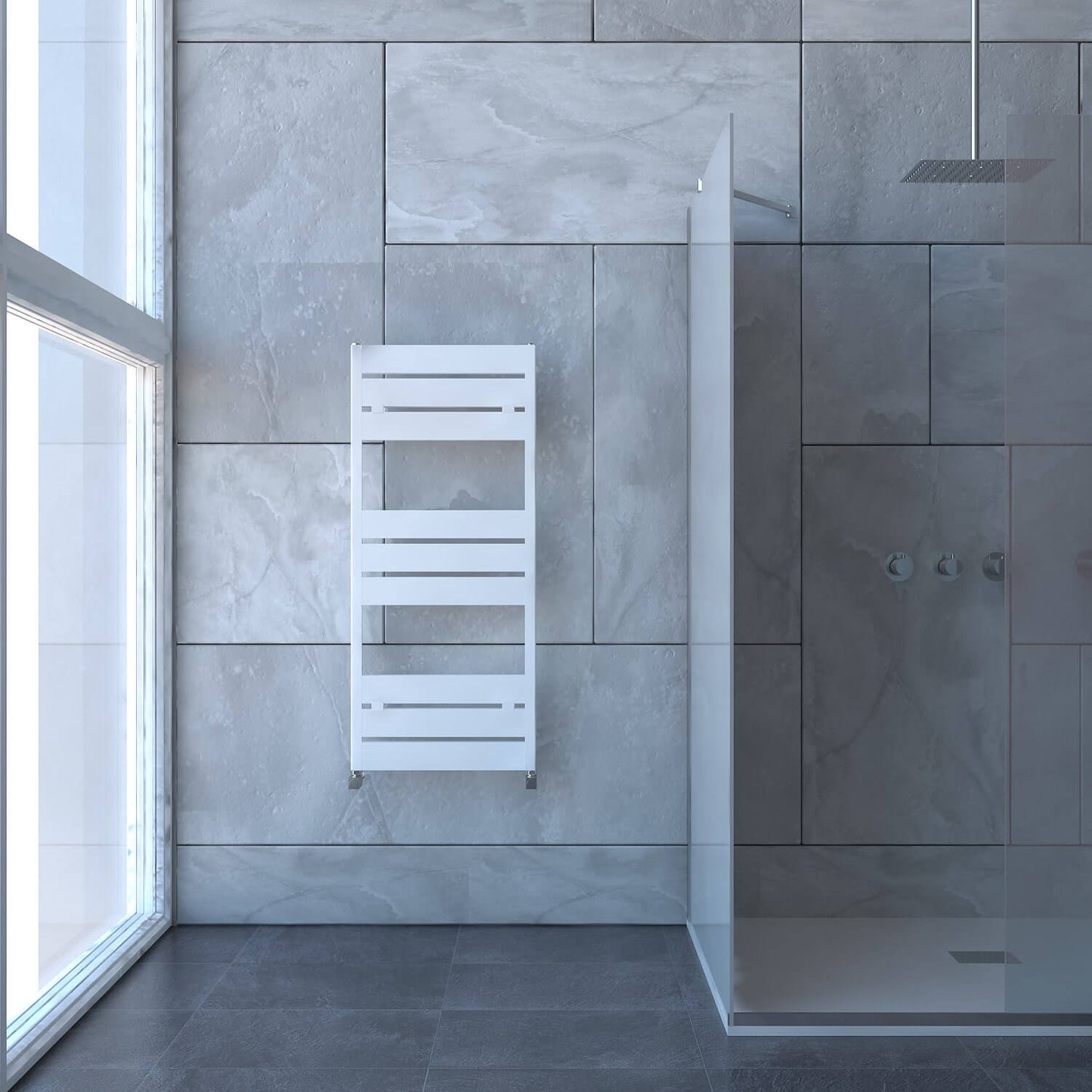 Carisa Mack Bath Sèche-Serviettes en Aluminium Design Moderne Blanc