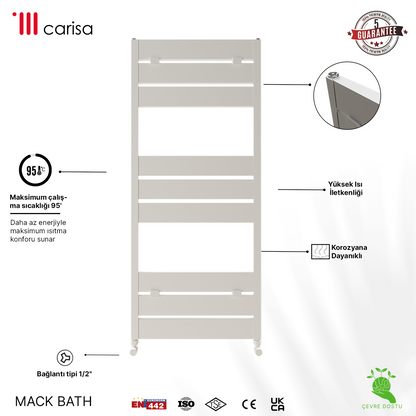 Carisa Mack Bath Sèche-Serviettes en Aluminium Design Moderne Blanc