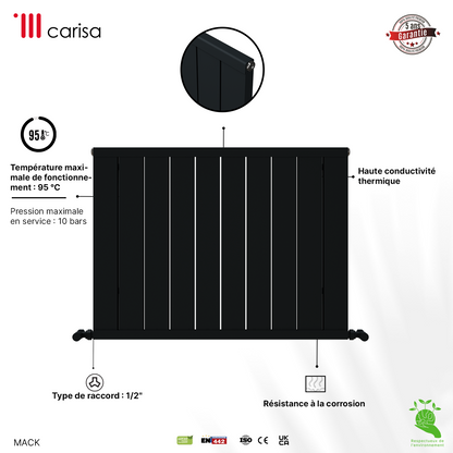 Carisa Mack Radiateur en Aluminium Horizontal Design Moderne Anthracite