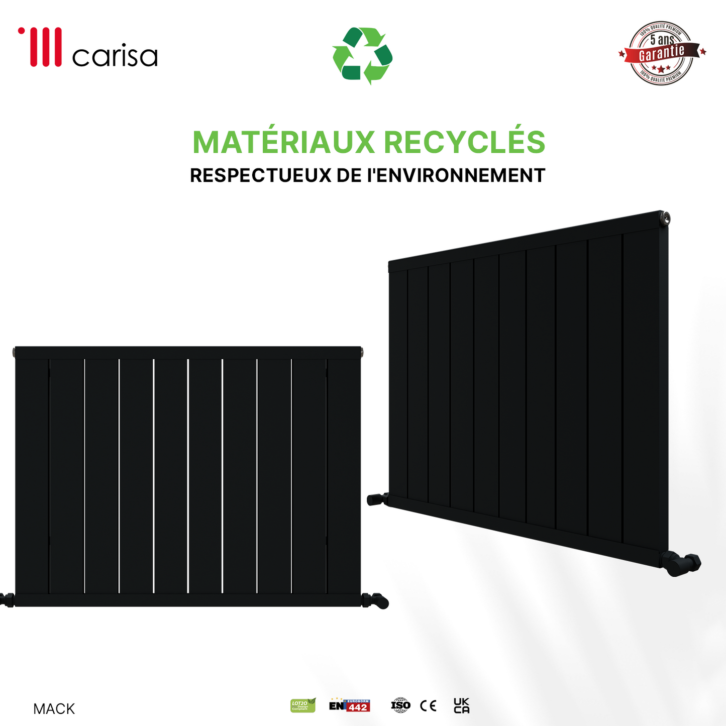Carisa Mack Radiateur en Aluminium Horizontal Design Moderne Anthracite