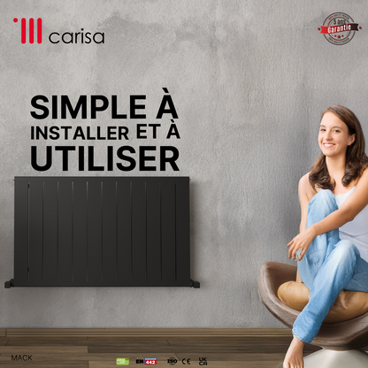 Carisa Mack Radiateur en Aluminium Horizontal Design Moderne Anthracite