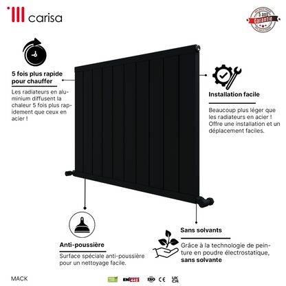 Carisa Mack Radiateur en Aluminium Horizontal Design Moderne Anthracite