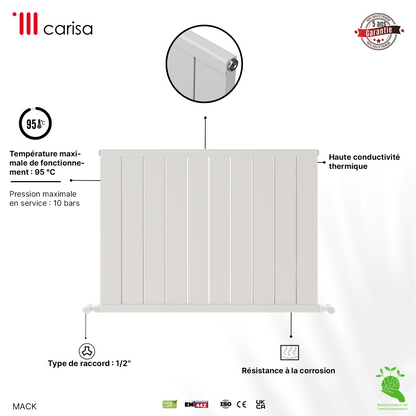 Carisa Mack Radiateur en Aluminium Horizontal Design Moderne Blanc