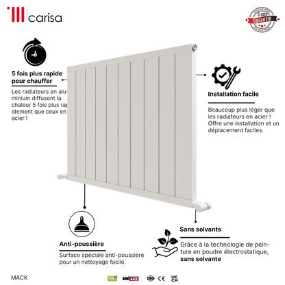 Carisa Mack Radiateur en Aluminium Horizontal Design Moderne Blanc