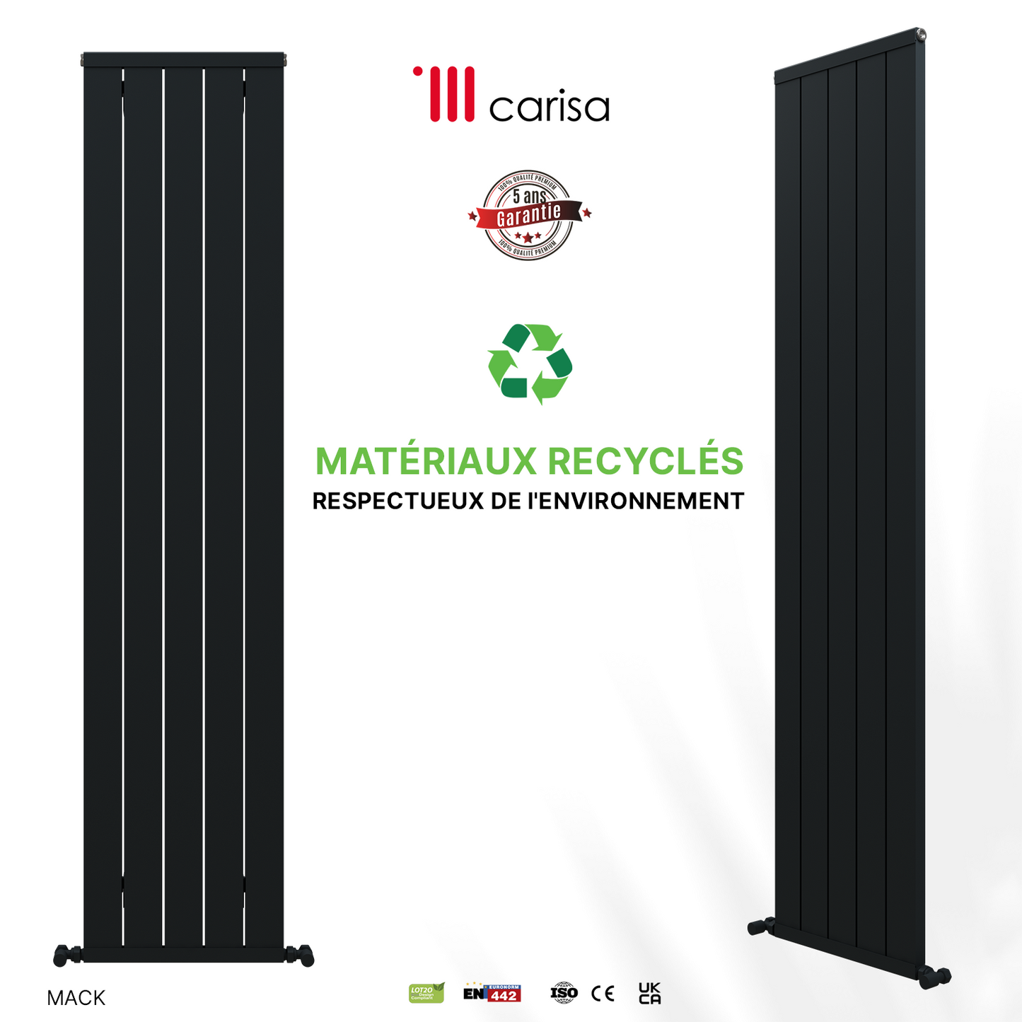 Carisa Mack Radiateur en Aluminium Vertical Design Moderne Anthracite