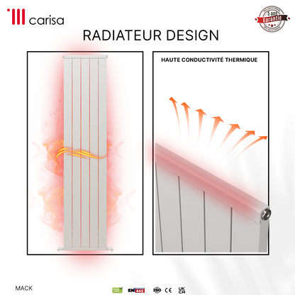 Carisa Mack Radiateur en Aluminium Vertical Design Moderne Blanc