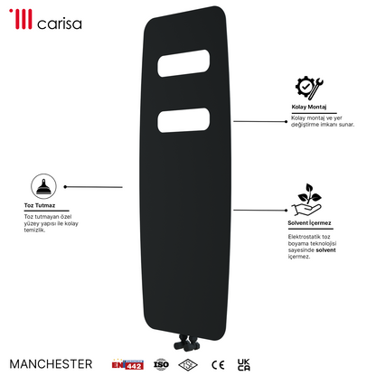 Carisa Manchester Radiateur Design Mince en Acier Vertical Design Moderne Anthracite