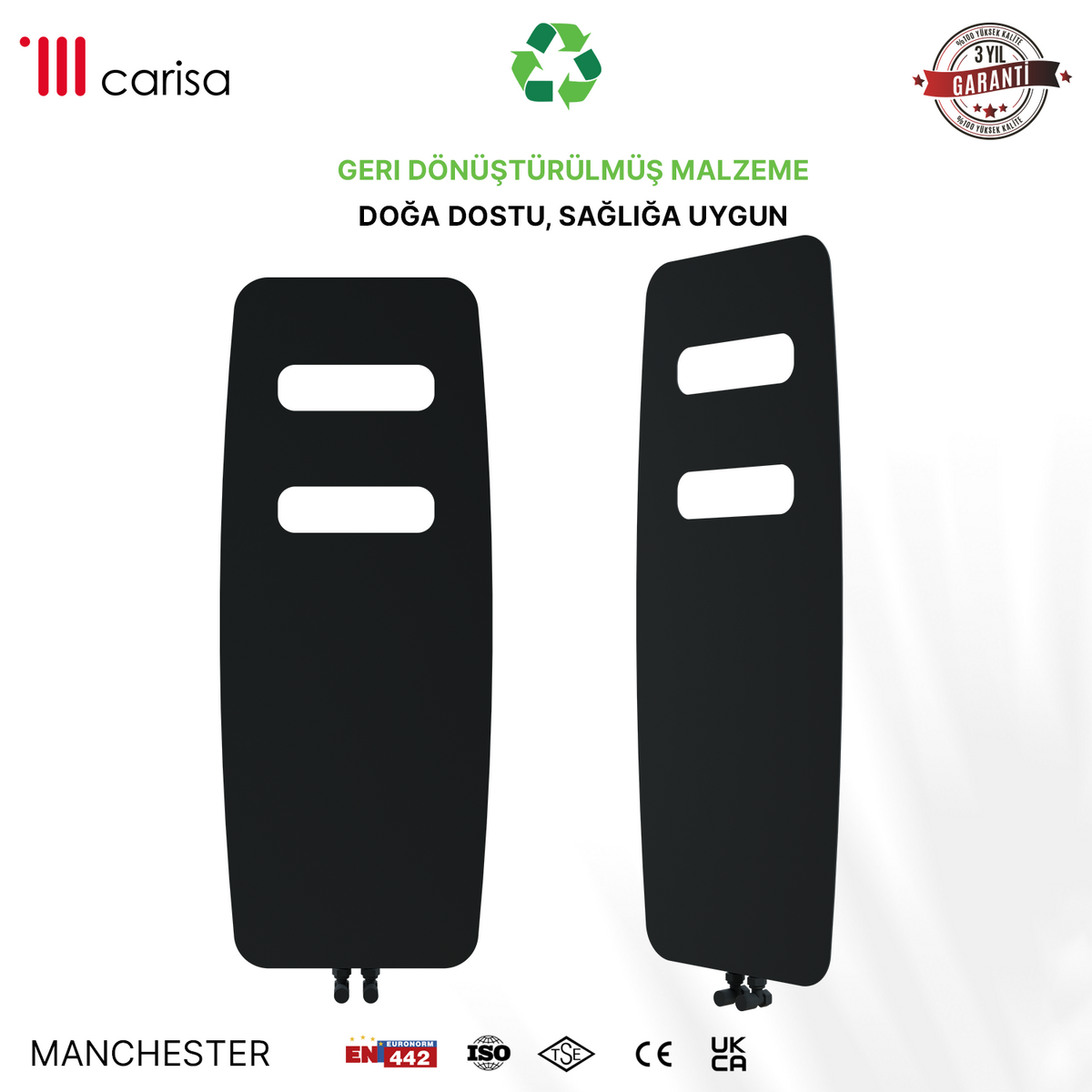 Carisa Manchester Radiateur Design Mince en Acier Vertical Design Moderne Anthracite