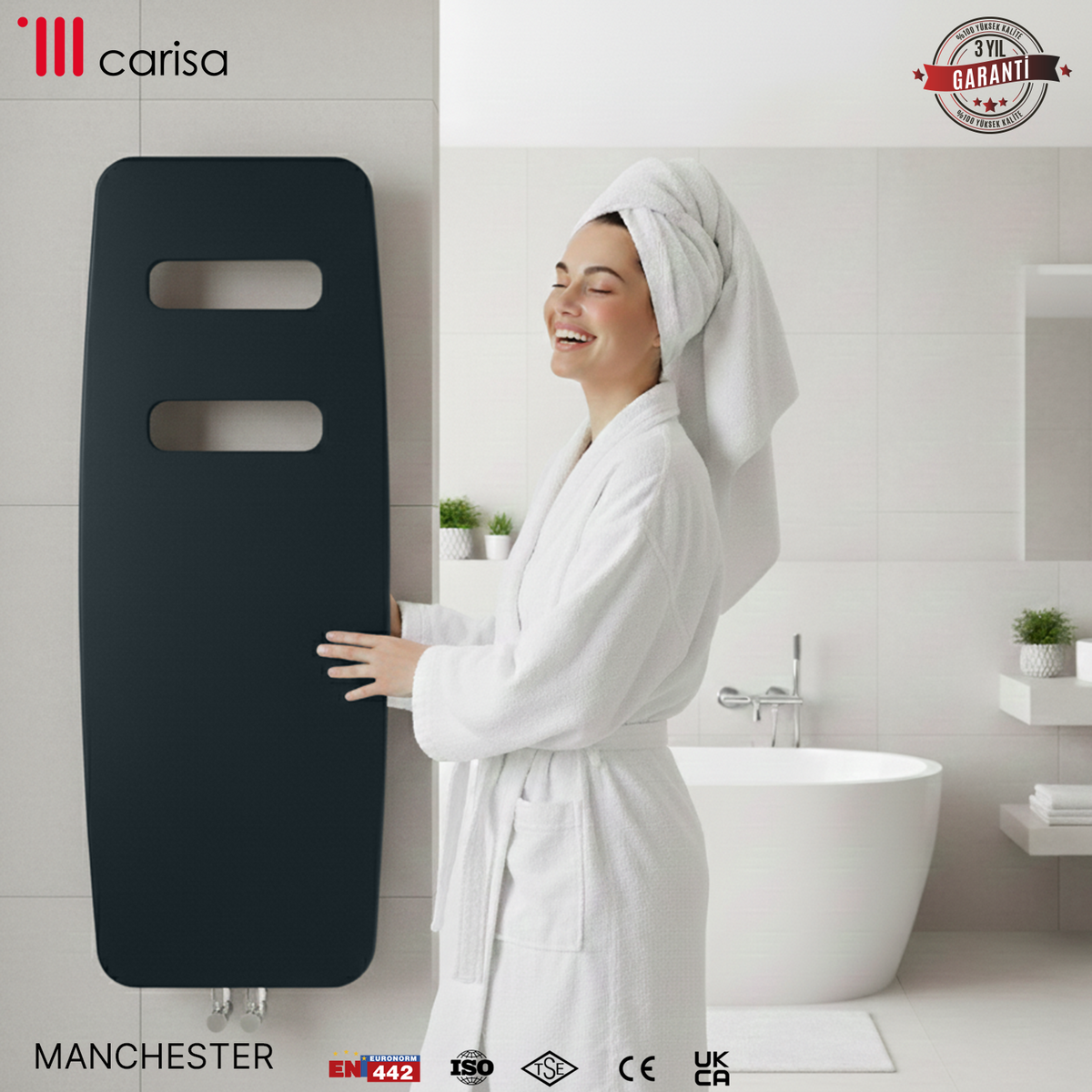 Carisa Manchester Radiateur Design Mince en Acier Vertical Design Moderne Anthracite