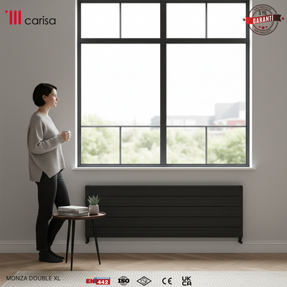 Carisa Monza Double Xl Radiateur en Aluminium Horizontal Design Moderne Anodisé Poli
