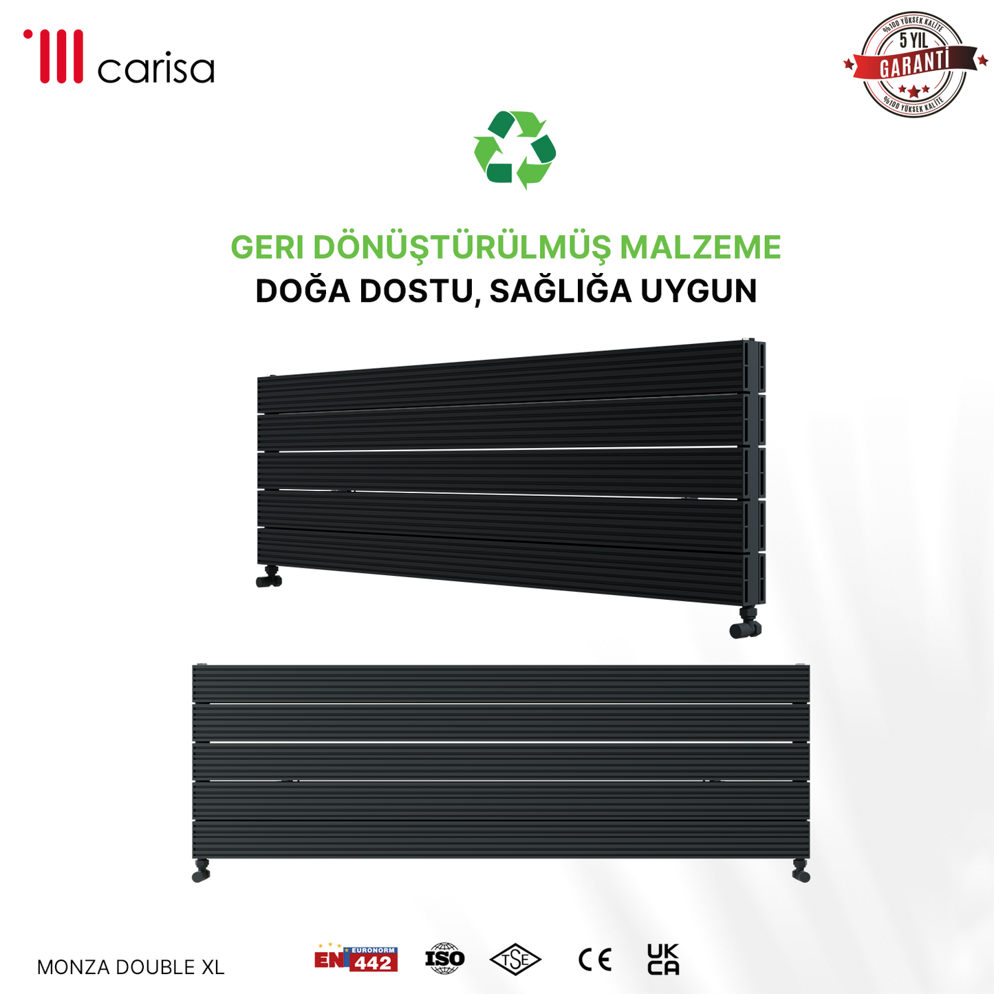 Carisa Monza Double Xl Radiateur en Aluminium Horizontal Design Moderne Anthracite