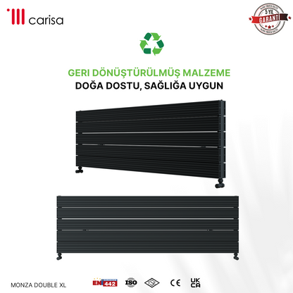 Carisa Monza Double Xl Radiateur en Aluminium Horizontal Design Moderne Anthracite