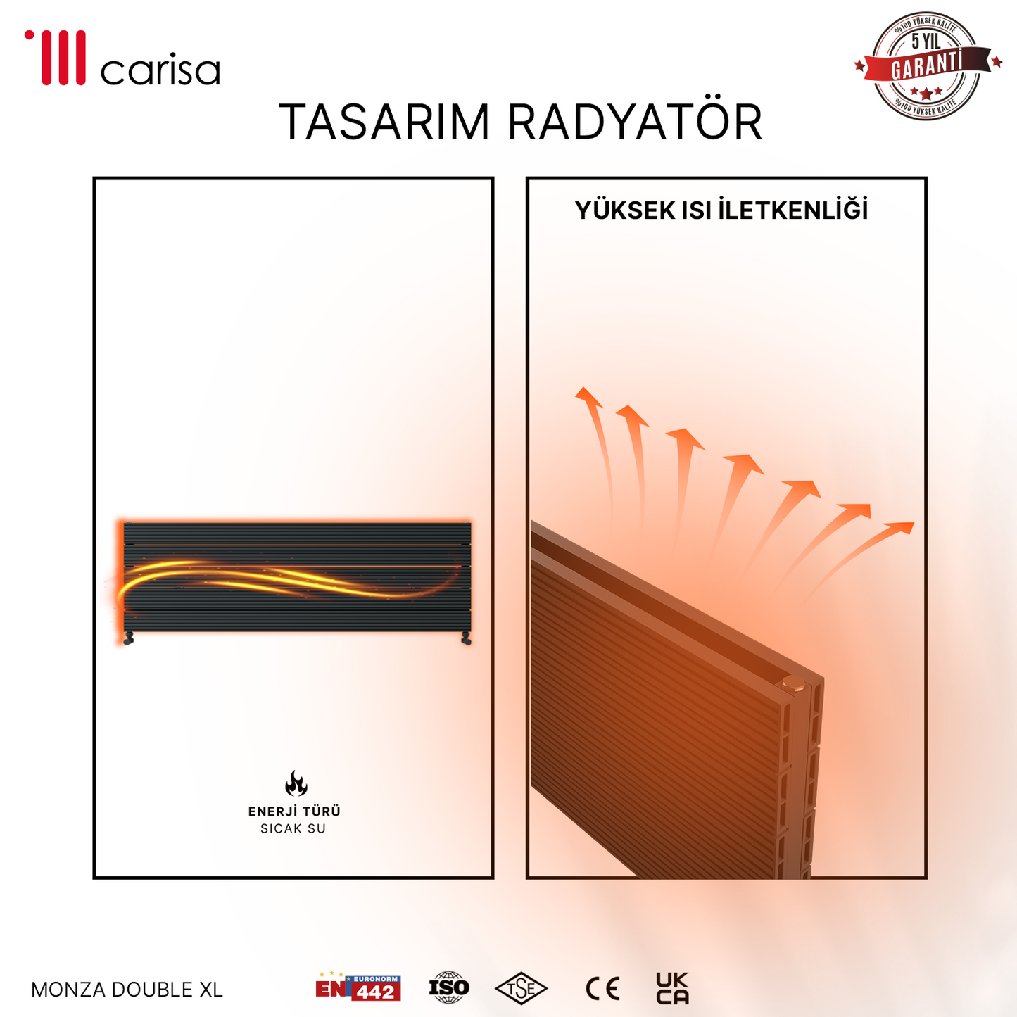 Carisa Monza Double Xl Radiateur en Aluminium Horizontal Design Moderne Anthracite