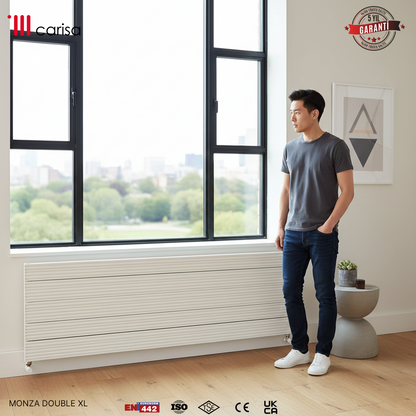 Carisa Monza Double Xl Radiateur en Aluminium Horizontal Design Moderne Blanc
