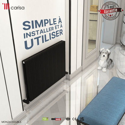Carisa Monza Radiateur en Aluminium Horizontal Design Moderne Anthracite