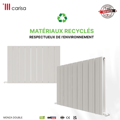 Carisa Monza Radiateur en Aluminium Horizontal Design Moderne Blanc