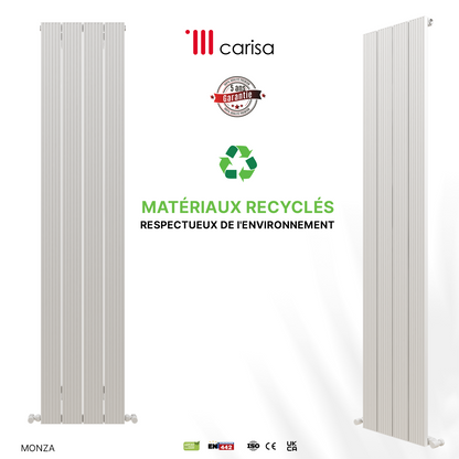 Carisa Monza Radiateur en Aluminium Vertical Design Moderne Anodisé Polisaj