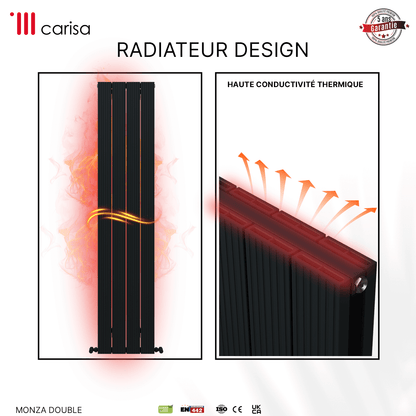 Carisa Monza Radiateur en Aluminium Vertical Design Moderne Anthracite