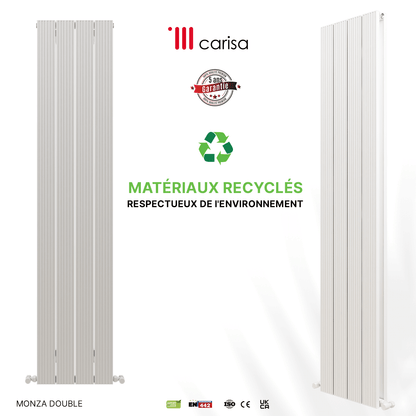 Carisa Monza Radiateur en Aluminium Vertical Design Moderne Blanc