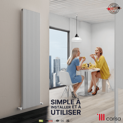 Carisa Monza Radiateur en Aluminium Vertical Design Moderne Blanc