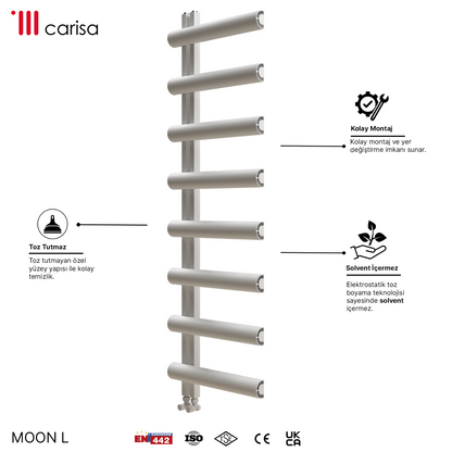 Carisa Moon L Sèche-Serviettes en Aluminium Design Moderne Blanc