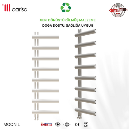 Carisa Moon L Sèche-Serviettes en Aluminium Design Moderne Blanc