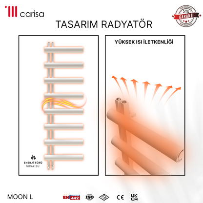 Carisa Moon L Sèche-Serviettes en Aluminium Design Moderne Blanc