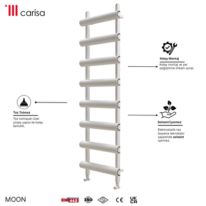 Carisa Moon Sèche-Serviettes en Aluminium Design Moderne Blanc