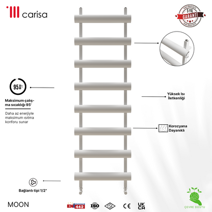 Carisa Moon Sèche-Serviettes en Aluminium Design Moderne Blanc