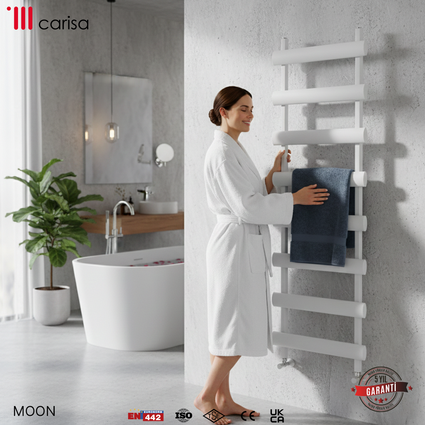 Carisa Moon Sèche-Serviettes en Aluminium Design Moderne Blanc