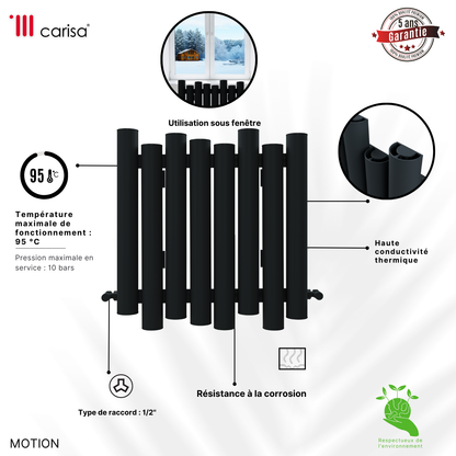 Carisa Motion Radiateur en Aluminium Horizontal Design Moderne Anthracite